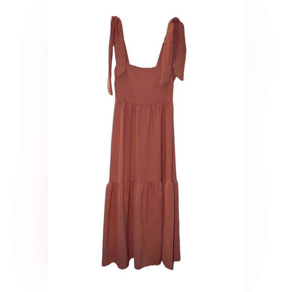 See You Monday Tiered Dress Women’s Size XS Pink Summer Midi